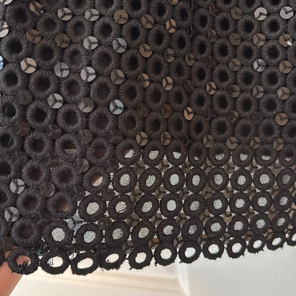Tory Burch Black Sequin Sheer Sleeve Blouse - 14 - Picture 3 of 9